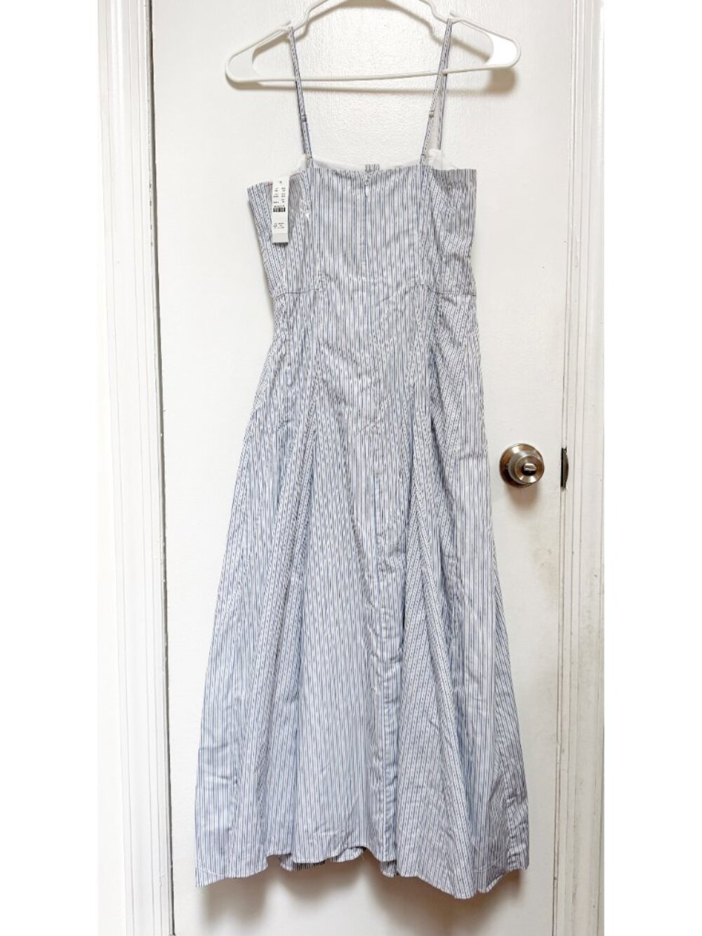 NWT Button-down cotton poplin dress in stripe Size 0P - Picture 3 of 5